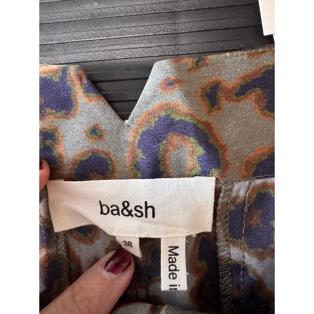 ba&sh Women's Size 38 Leopard Print Wide Leg Pants High Rise Pleated NWT - Picture 4 of 9